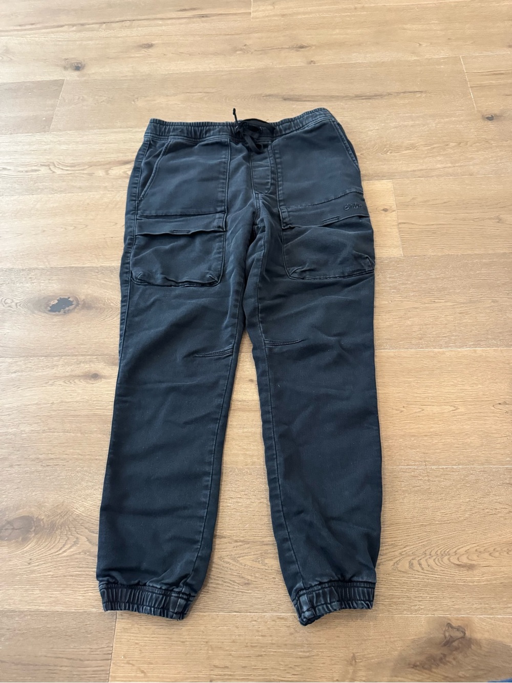 Zara Black Cargo Jogger Pants with Drawstring Waist